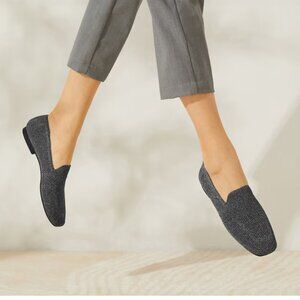 Vivaia Nina Square Toe Loafers Shoes Slip On Ballet Flats Pale Grey 41 US 9.5